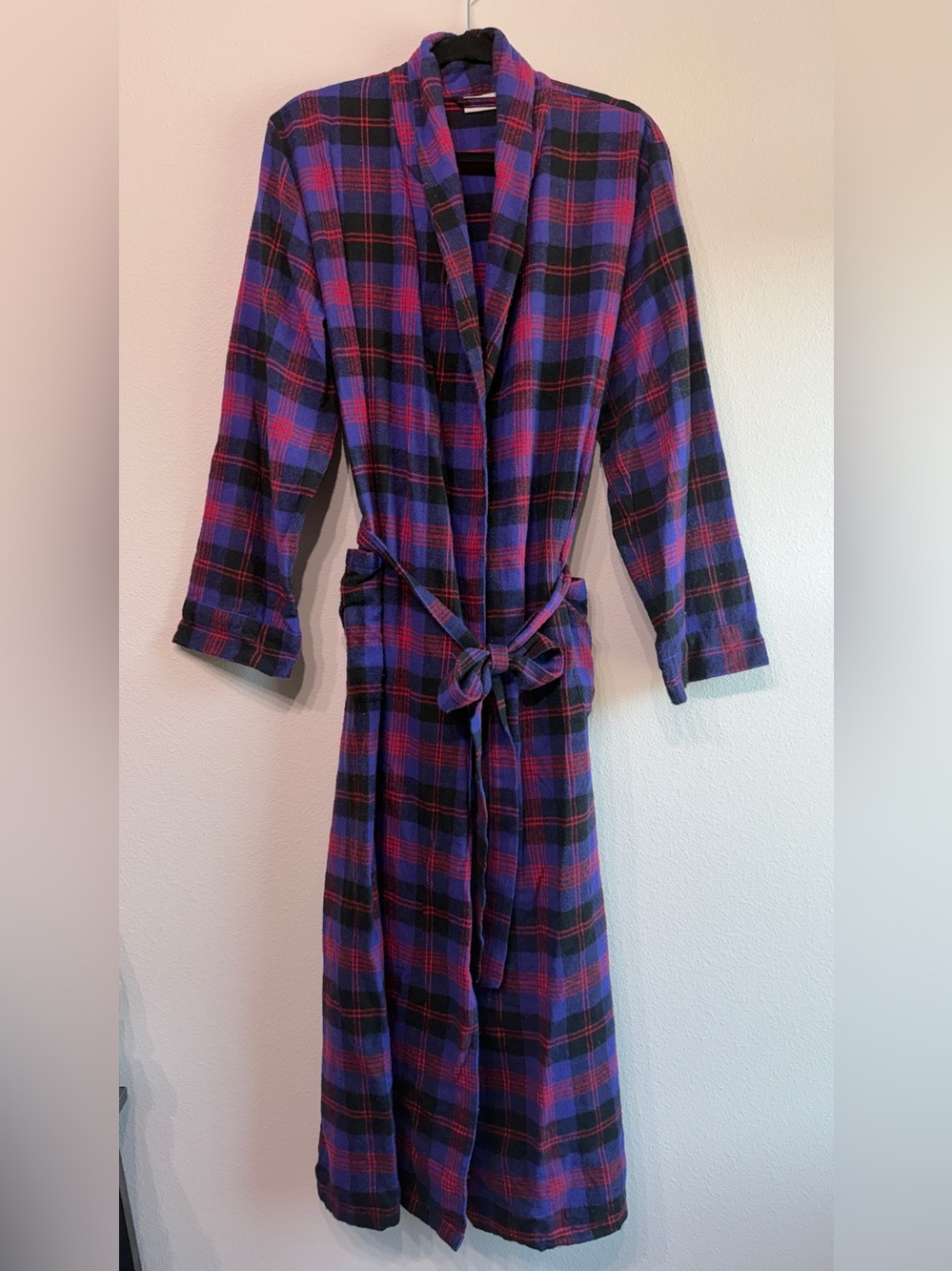 LL Bean Robe 100% Cotton Plaid Flannel Robe Size Medium‎ Loungewear Sleepwear